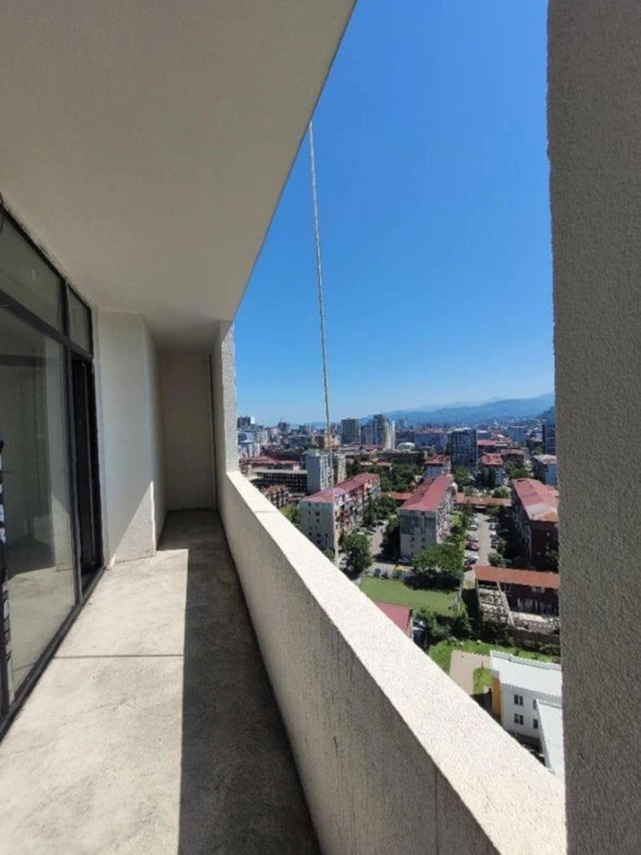 Private balcony at Accent Batumi overlooking the city and Adjara mountains